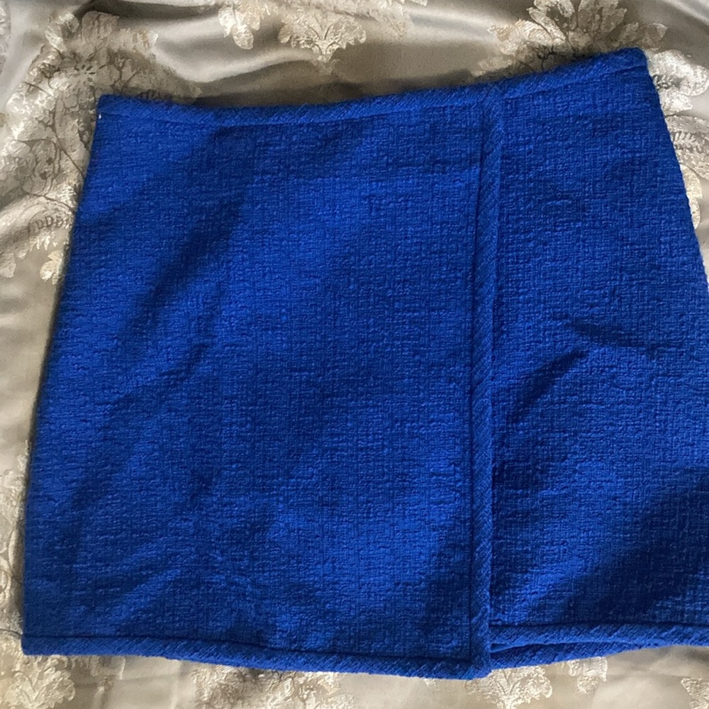Proenza Schouler White Label Skirt Tweed Wrap Royal Blue 6 NEW with Tag $395